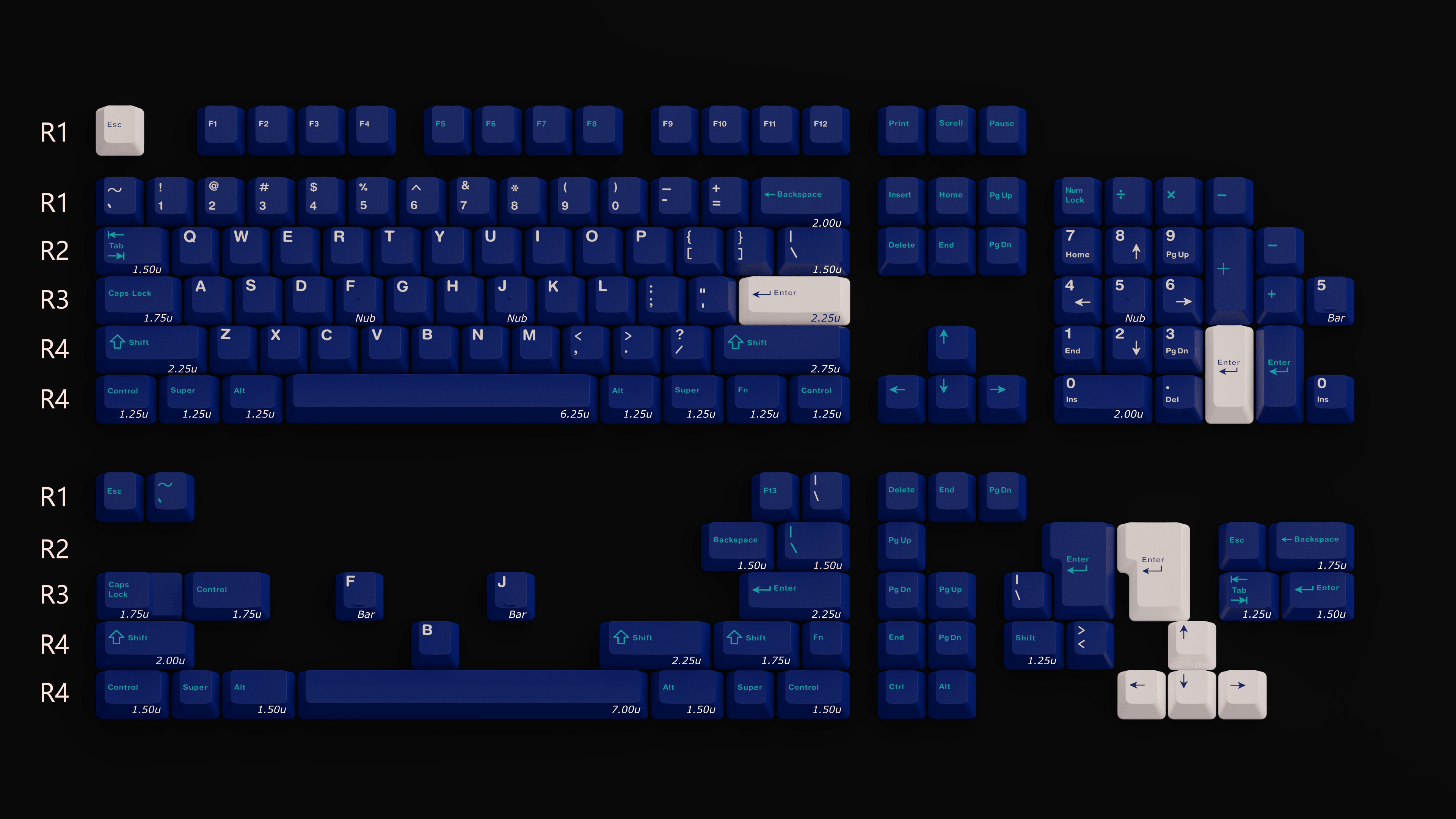 DCS Blue Moon keycap set