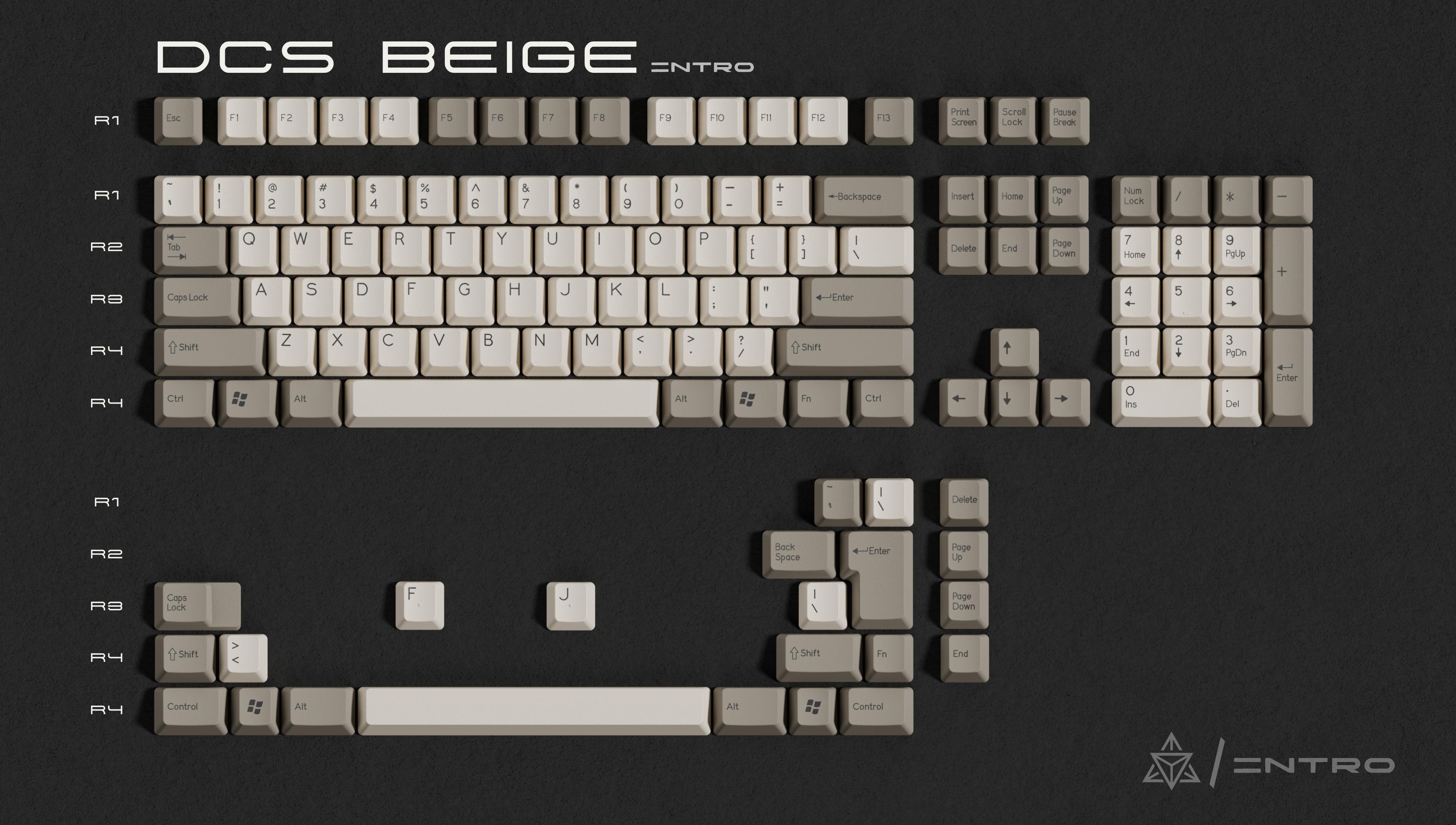 DCS Intro Beige keycap set
